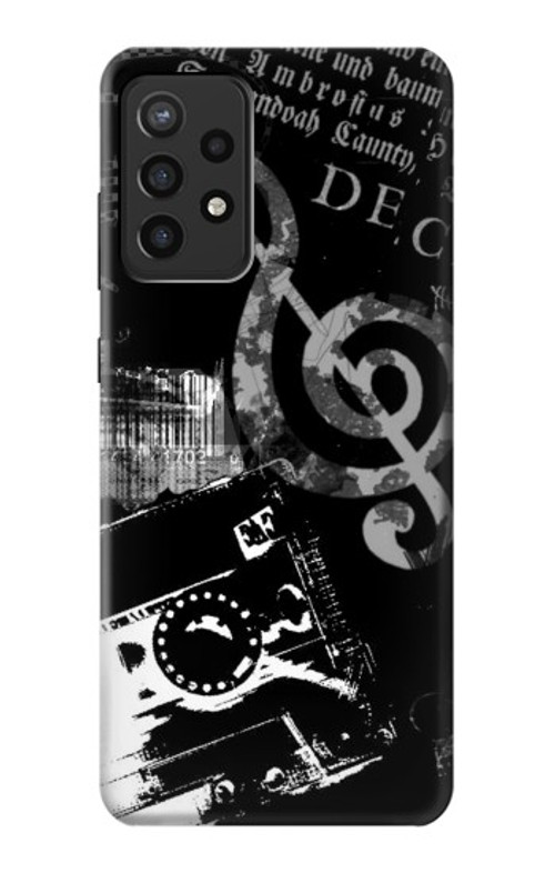 S3197 Music Cassette Note Case Cover Custodia per Samsung Galaxy A72, Galaxy A72 5G