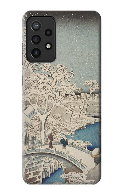 S3350 Utagawa Hiroshige Drum Bridge Yuhi Hill in Meguro Case Cover Custodia per Samsung Galaxy A72, Galaxy A72 5G