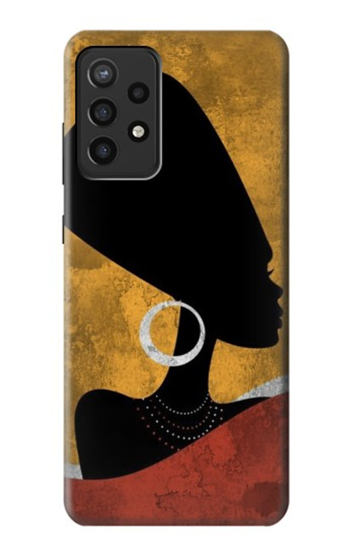 S3453 African Queen Nefertiti Silhouette Case Cover Custodia per Samsung Galaxy A72, Galaxy A72 5G