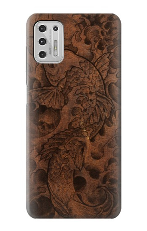 S3405 Fish Tattoo Leather Graphic Print Case Cover Custodia per Motorola Moto G Stylus (2021)