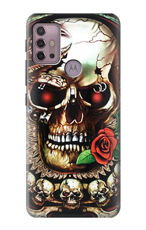 S0753 Skull Wing Rose Punk Case Cover Custodia per Motorola Moto G30, G20, G10