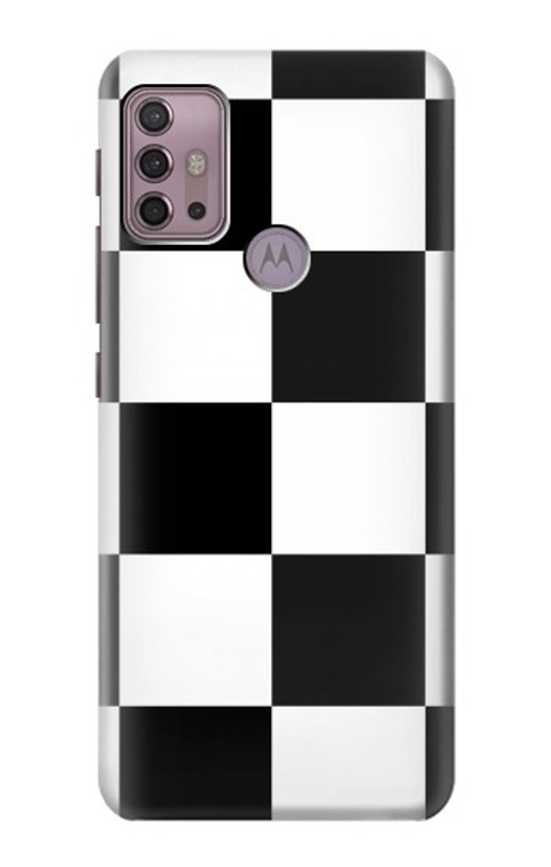 S2492 Black and White Check Case Cover Custodia per Motorola Moto G30, G20, G10