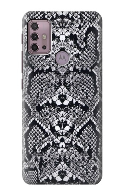 S2855 White Rattle Snake Skin Graphic Printed Case Cover Custodia per Motorola Moto G30, G20, G10