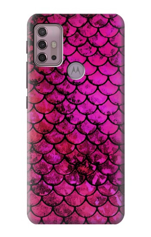 S3051 Pink Mermaid Fish Scale Case Cover Custodia per Motorola Moto G30, G20, G10