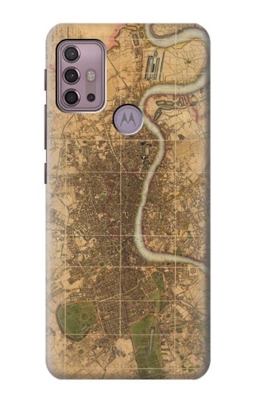 S3230 Vintage Map of London Case Cover Custodia per Motorola Moto G30, G20, G10