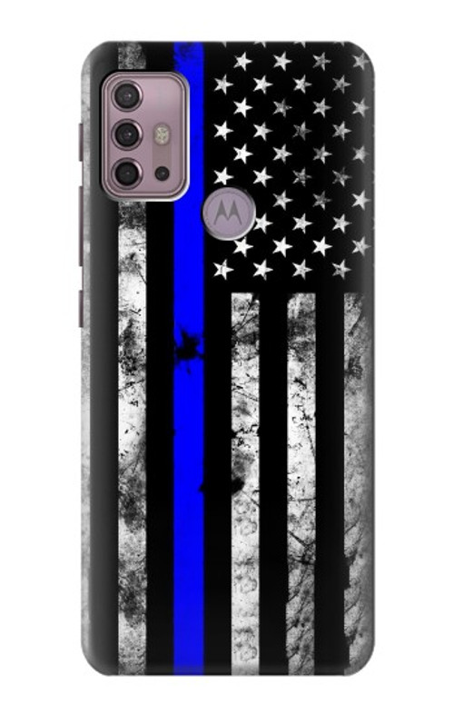 S3244 Thin Blue Line USA Case Cover Custodia per Motorola Moto G30, G20, G10