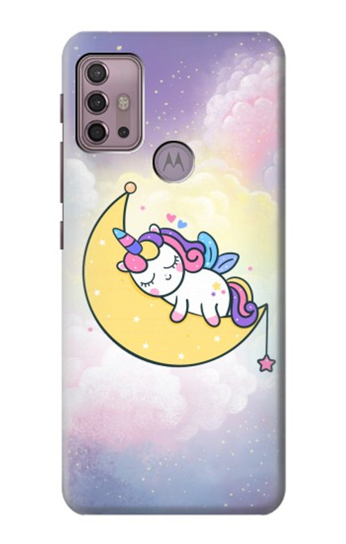 S3485 Cute Unicorn Sleep Case Cover Custodia per Motorola Moto G30, G20, G10