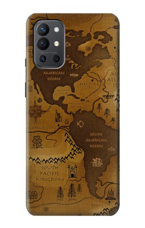 S2861 Antique World Map Case Cover Custodia per OnePlus 9R