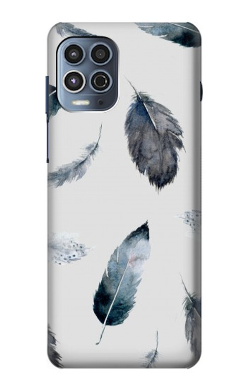 S3085 Feather Paint Pattern Case Cover Custodia per Motorola Moto G100