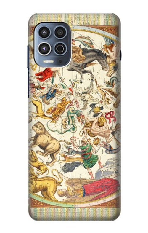 S3145 Antique Constellation Star Sky Map Case Cover Custodia per Motorola Moto G100