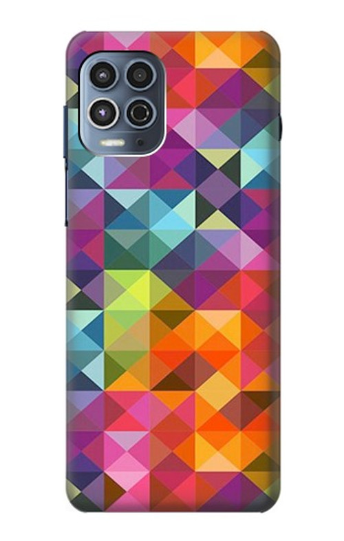 S3477 Abstract Diamond Pattern Case Cover Custodia per Motorola Moto G100