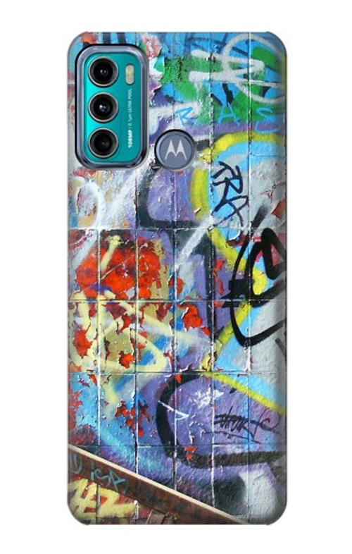 S0588 Wall Graffiti Case Cover Custodia per Motorola Moto G60, G40 Fusion