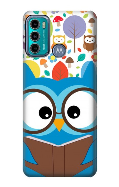 S2521 Cute Nerd Owl Cartoon Case Cover Custodia per Motorola Moto G60, G40 Fusion