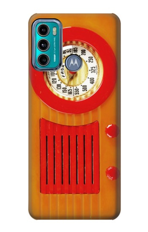 S2780 Vintage Orange Bakelite Radio Case Cover Custodia per Motorola Moto G60, G40 Fusion