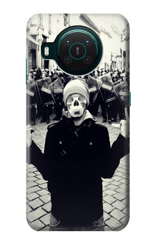 S1108 Skull Mask Man Protester Case Cover Custodia per Nokia X10