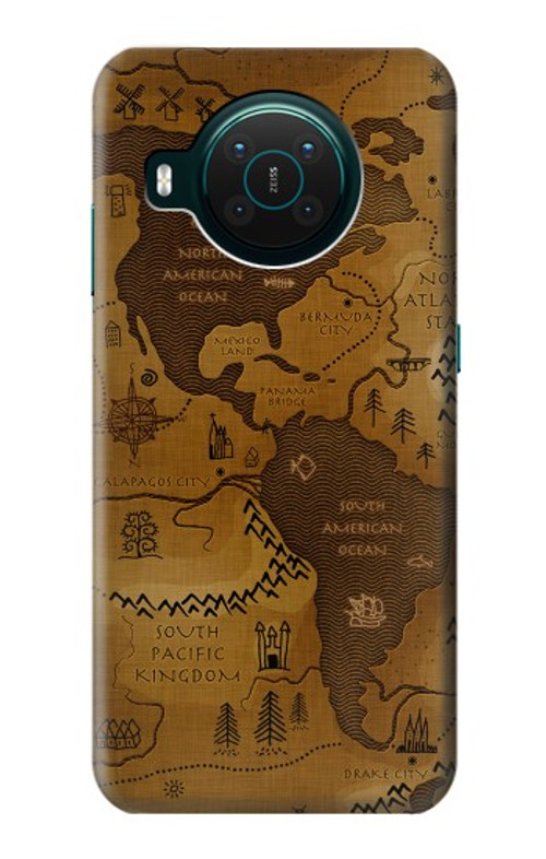 S2861 Antique World Map Case Cover Custodia per Nokia X10
