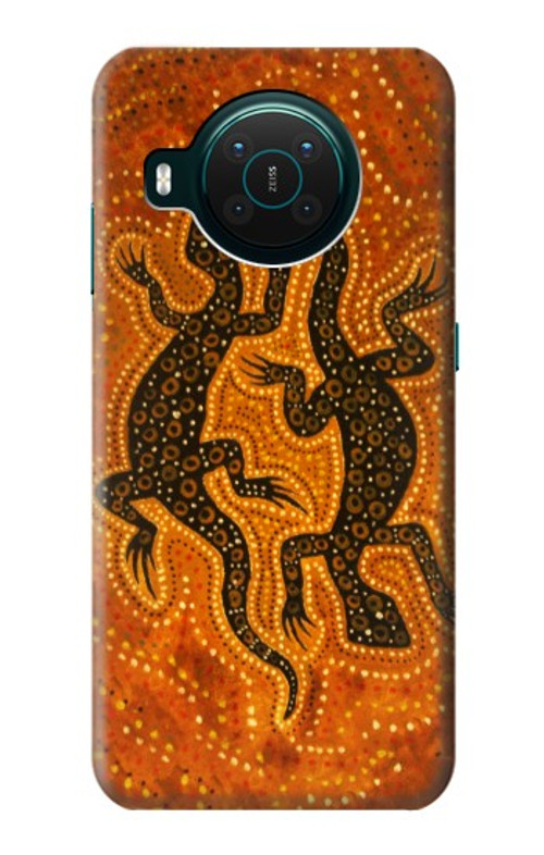 S2901 Lizard Aboriginal Art Case Cover Custodia per Nokia X10