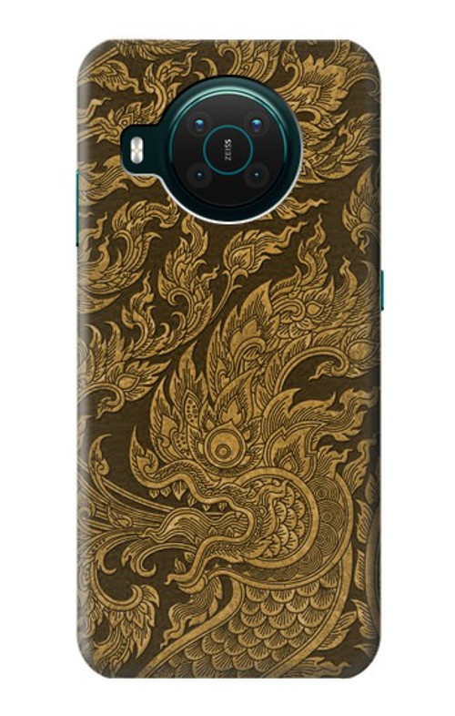 S3382 Thai Art Naga Case Cover Custodia per Nokia X10