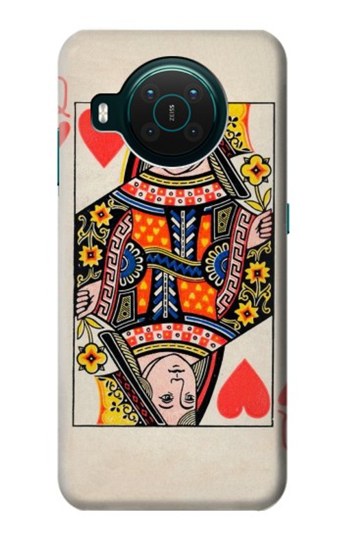 S3429 Queen Hearts Card Case Cover Custodia per Nokia X10