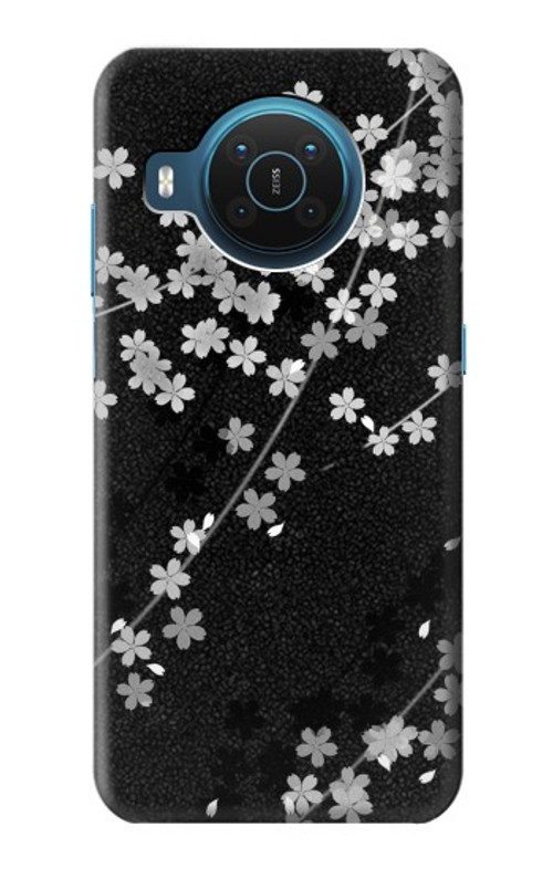 S2544 Japanese Kimono Style Black Flower Pattern Case Cover Custodia per Nokia X20 S2544 Japanese Kimono Style Black Flower Pattern Case Cover Custodia per Nokia X20