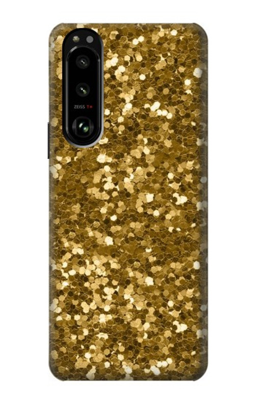 S3388 Gold Glitter Graphic Print Case Cover Custodia per Sony Xperia 5 III