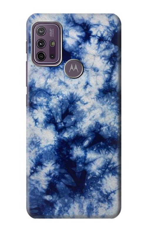 S3439 Fabric Indigo Tie Dye Case Cover Custodia per Motorola Moto G10 Power