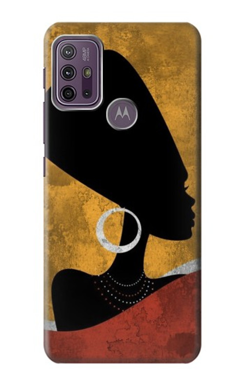 S3453 African Queen Nefertiti Silhouette Case Cover Custodia per Motorola Moto G10 Power