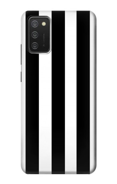 S2297 Black and White Vertical Stripes Case Cover Custodia per Samsung Galaxy A03S
