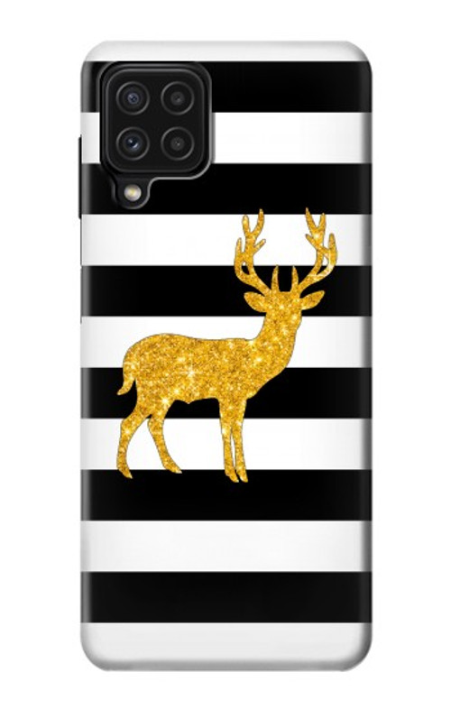 S2794 Black and White Striped Deer Gold Sparkles Case Cover Custodia per Samsung Galaxy A22 4G S2794 Black and White Striped Deer Gold Sparkles Case Cover Custodia per Samsung Galaxy A22 4G
