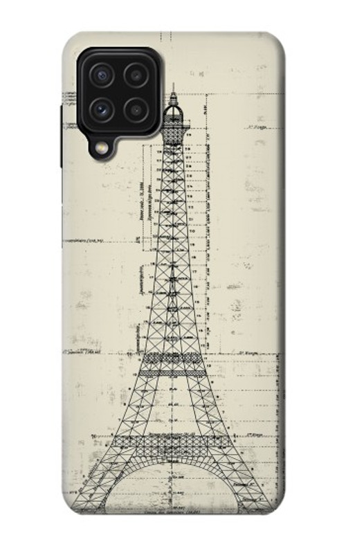 S3474 Eiffel Architectural Drawing Case Cover Custodia per Samsung Galaxy A22 4G