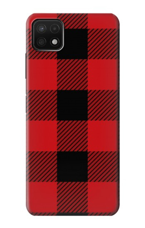 S2931 Red Buffalo Check Pattern Case Cover Custodia per Samsung Galaxy A22 5G