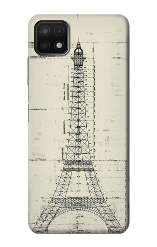S3474 Eiffel Architectural Drawing Case Cover Custodia per Samsung Galaxy A22 5G
