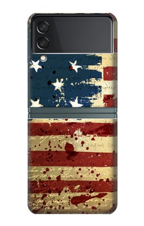 S2349 Old American Flag Case For Samsung Galaxy Z Flip 3 5G