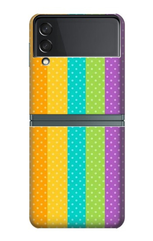 S3678 Colorful Rainbow Vertical Case For Samsung Galaxy Z Flip 3 5G