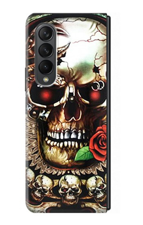S0753 Skull Wing Rose Punk Case For Samsung Galaxy Z Fold 3 5G S0753 Skull Wing Rose Punk Case For Samsung Galaxy Z Fold 3 5G