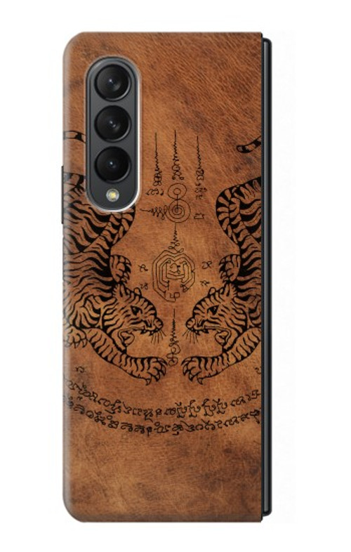 S3209 Sak Yant Twin Tiger Case For Samsung Galaxy Z Fold 3 5G S3209 Sak Yant Twin Tiger Case For Samsung Galaxy Z Fold 3 5G