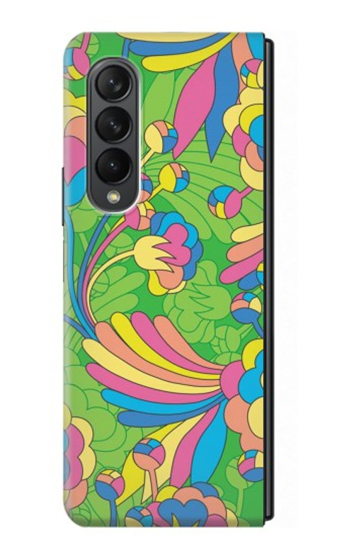 S3273 Flower Line Art Pattern Case For Samsung Galaxy Z Fold 3 5G