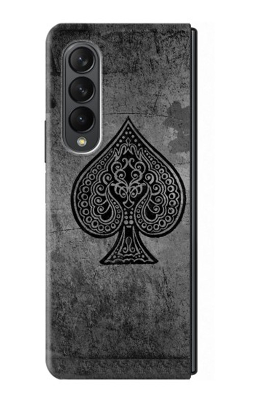 S3446 Black Ace Spade Case For Samsung Galaxy Z Fold 3 5G