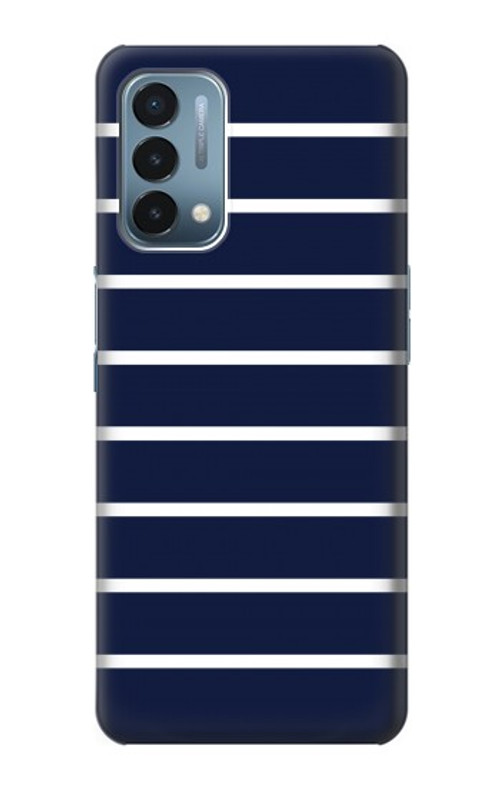 S2767 Navy White Striped Case Cover Custodia per OnePlus Nord N200 5G