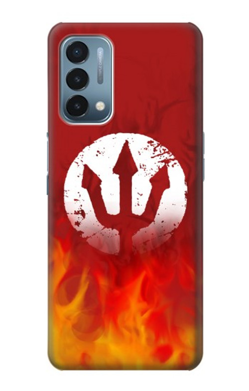 S2803 Fire Red Devil Spear Symbol Case Cover Custodia per OnePlus Nord N200 5G
