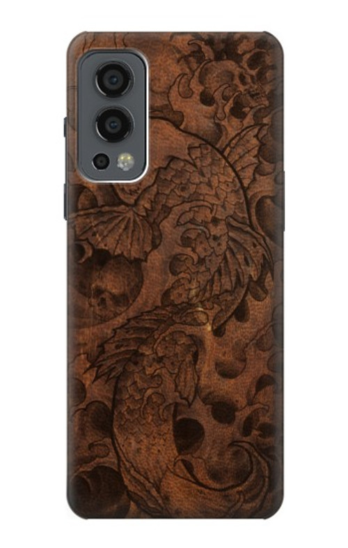 S3405 Fish Tattoo Leather Graphic Print Case Cover Custodia per OnePlus Nord 2 5G