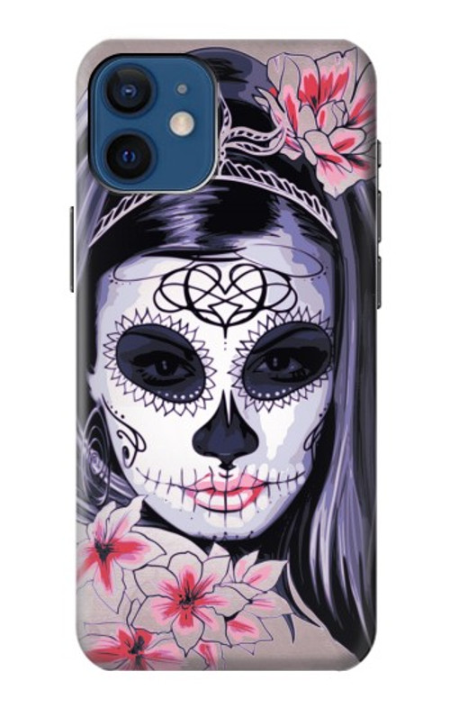 S3821 Sugar Skull Steam Punk Girl Gothic Case Cover Custodia per iPhone 12 mini