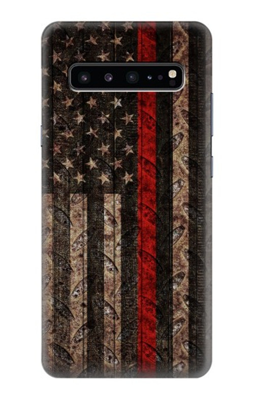 S3804 Fire Fighter Metal Red Line Flag Graphic Case Cover Custodia per Samsung Galaxy S10 5G