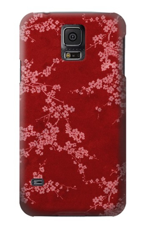 S3817 Red Floral Cherry blossom Pattern Case Cover Custodia per Samsung Galaxy S5