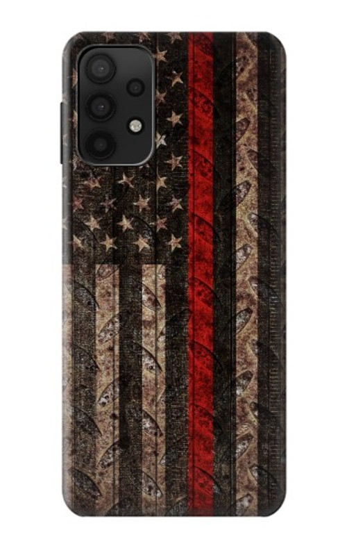 S3804 Fire Fighter Metal Red Line Flag Graphic Case Cover Custodia per Samsung Galaxy A32 5G