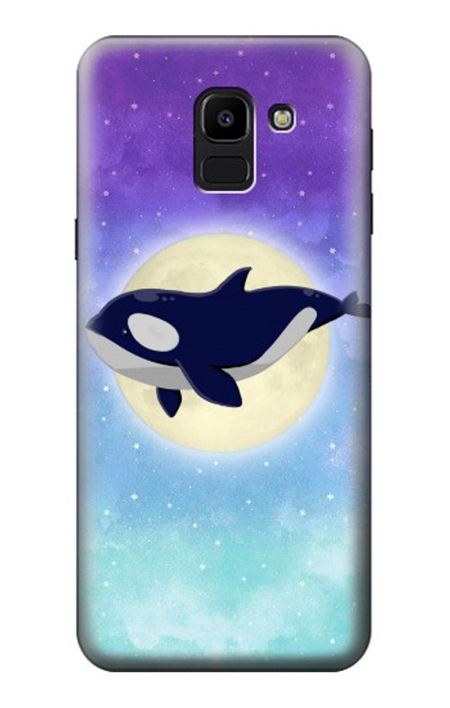 S3807 Killer Whale Orca Moon Pastel Fantasy Case Cover Custodia per Samsung Galaxy J6 (2018)