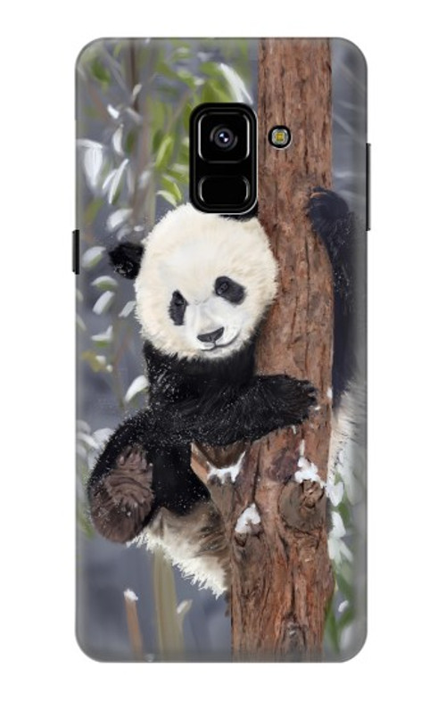 S3793 Cute Baby Panda Snow Painting Case Cover Custodia per Samsung Galaxy A8 (2018)