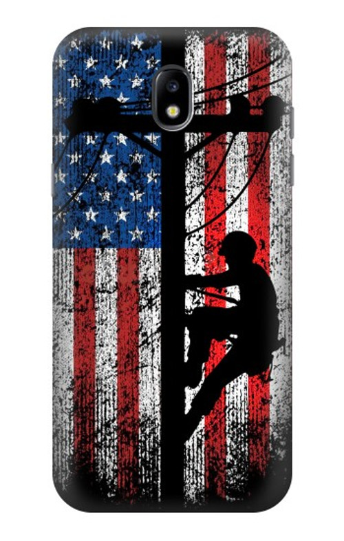 S3803 Electrician Lineman American Flag Case Cover Custodia per Samsung Galaxy J5 (2017) EU Version