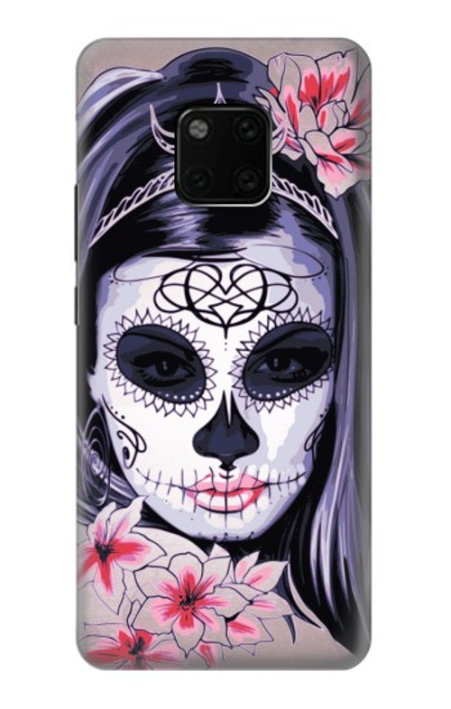 S3821 Sugar Skull Steam Punk Girl Gothic Case Cover Custodia per Huawei Mate 20 Pro