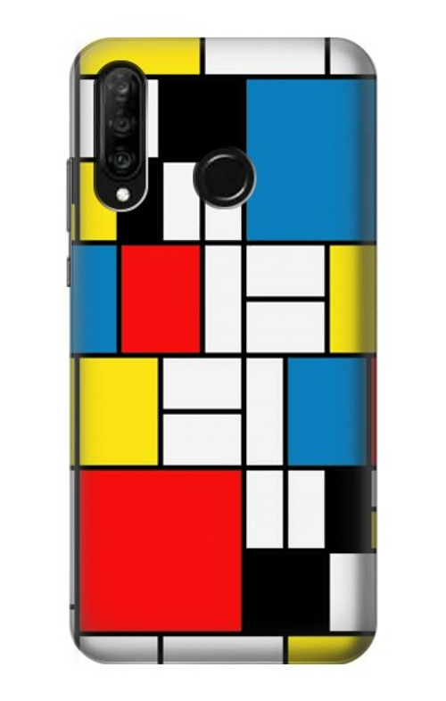 S3814 Piet Mondrian Line Art Composition Case Cover Custodia per Huawei P30 lite